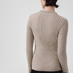 Women's Sweater with Gray and Green Stone Embroidery
