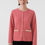Women's Jacket with Pearl Buttons and Pocket Details