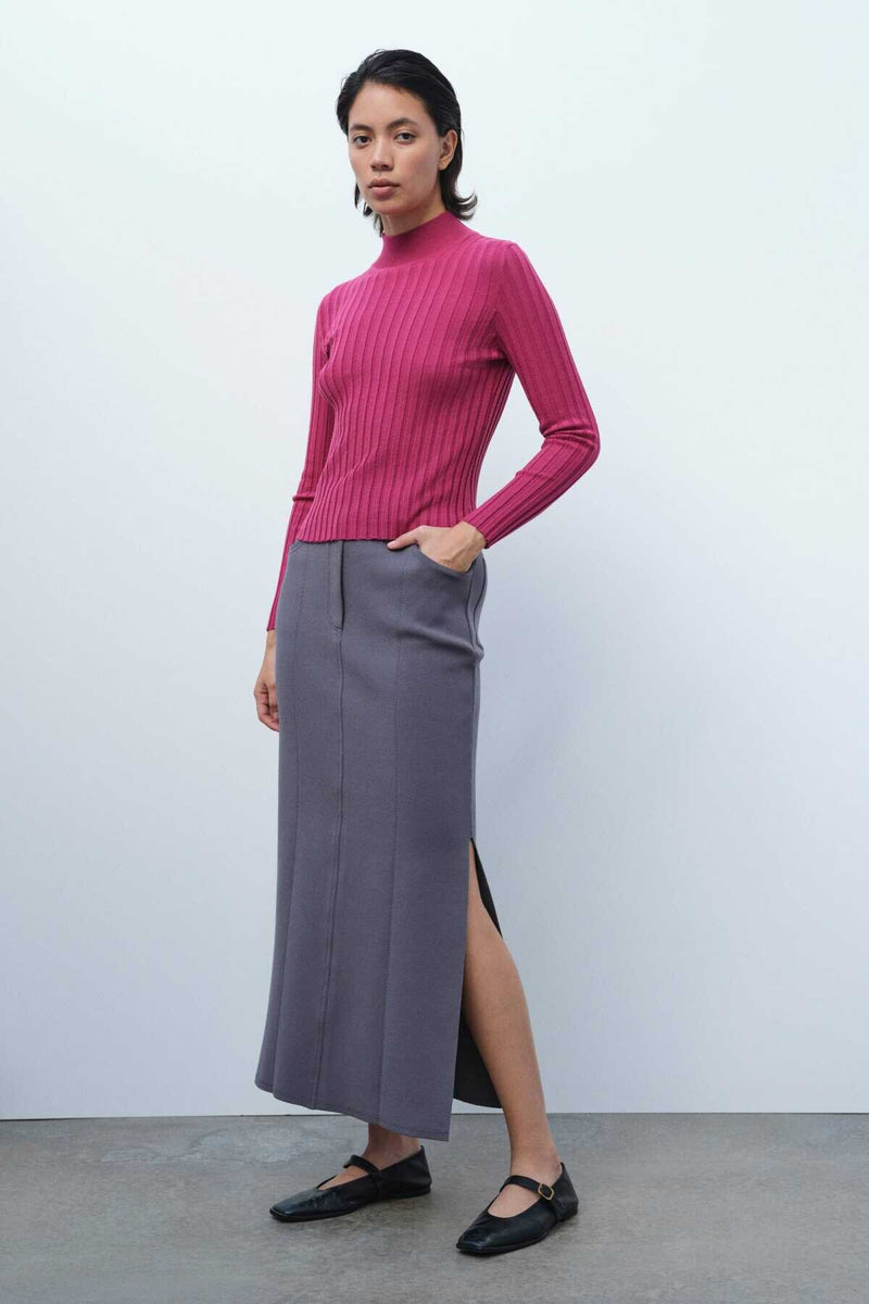 Rose-Patterned Half-Necked Women's Sweater