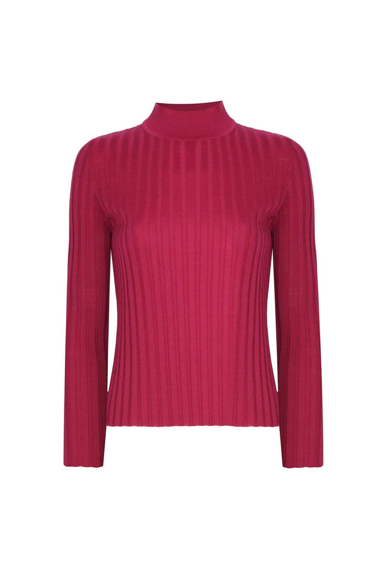Rose-Patterned Half-Necked Women's Sweater