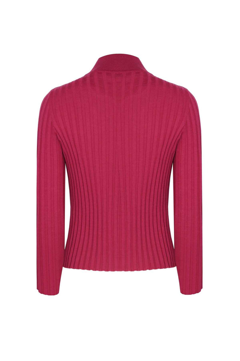 Rose-Patterned Half-Necked Women's Sweater