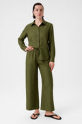 Women's Slit-Hemmed Khaki Pants