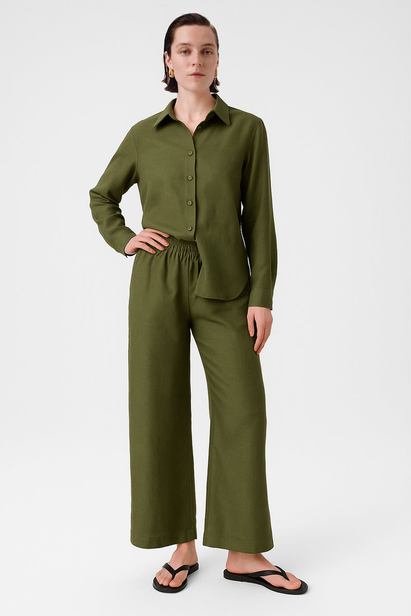 Women's Slit-Hemmed Khaki Pants