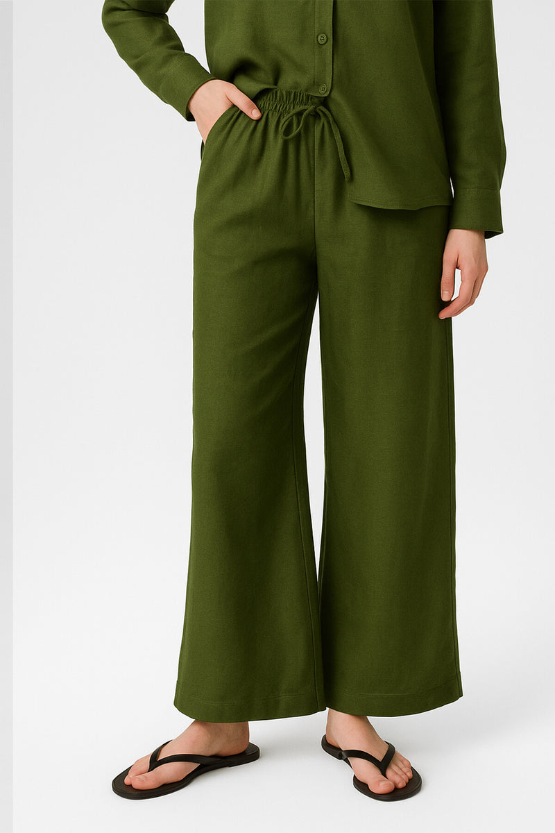Women's Slit-Hemmed Khaki Pants