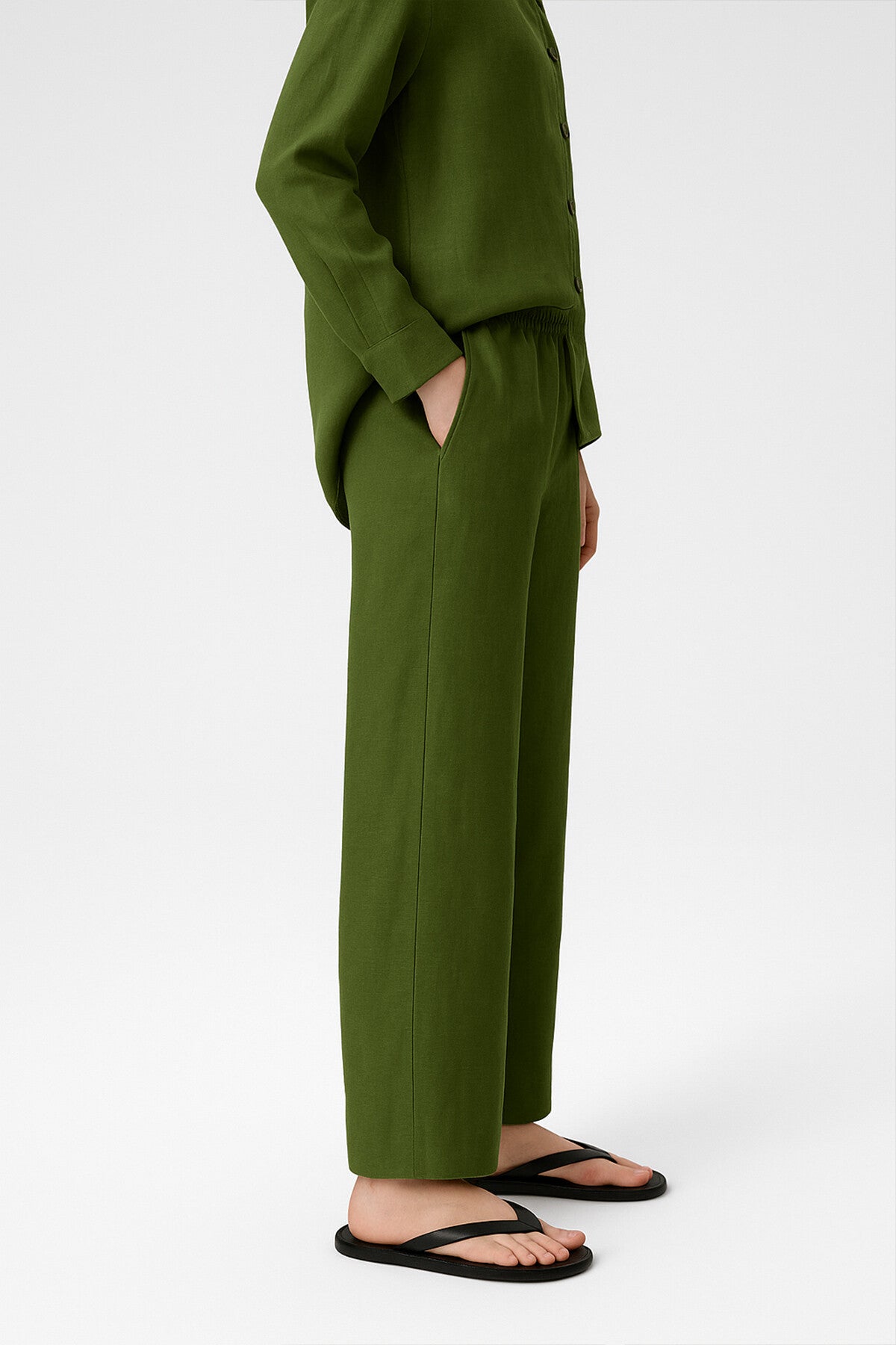 Women's Slit-Hemmed Khaki Pants