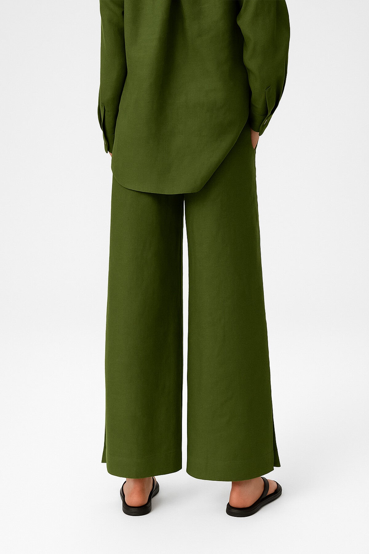 Women's Slit-Hemmed Khaki Pants
