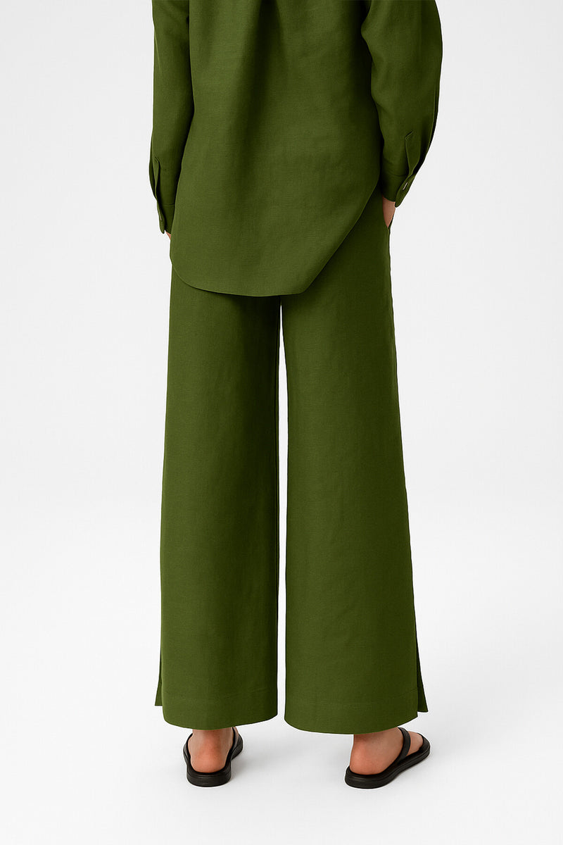 Women's Slit-Hemmed Khaki Pants