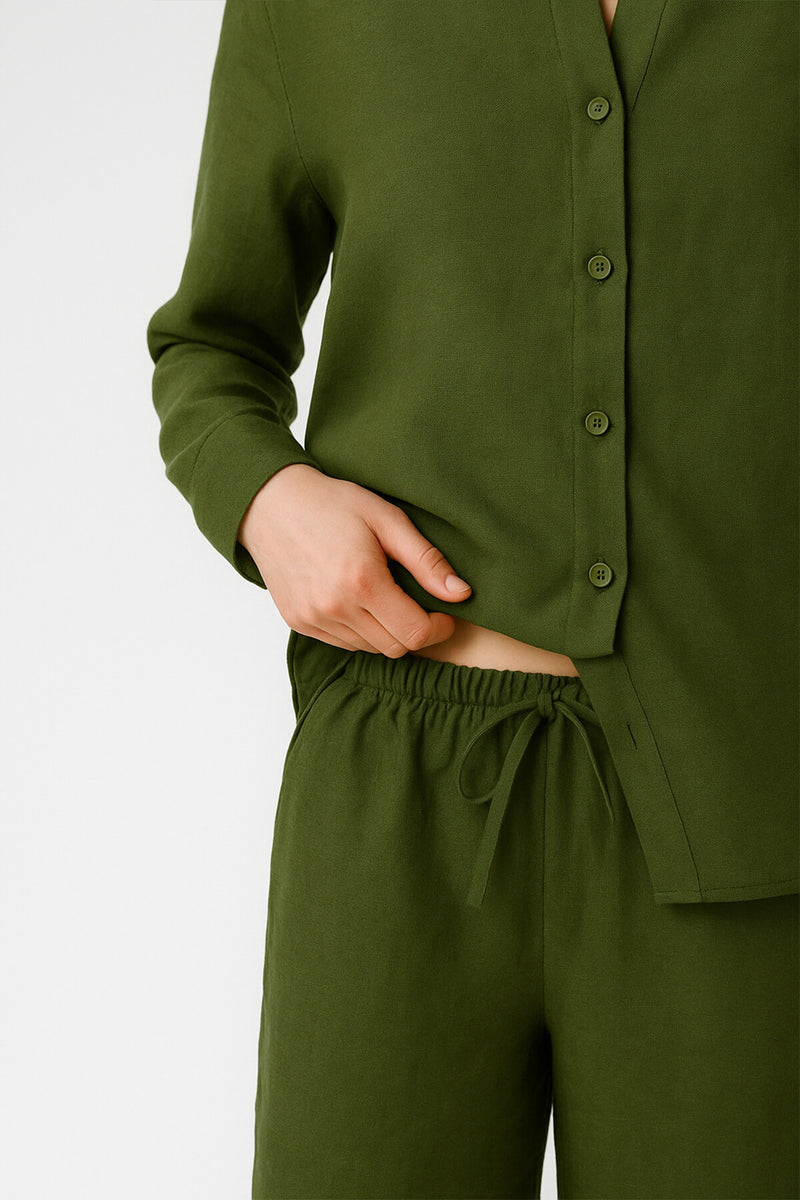 Women's Slit-Hemmed Khaki Pants