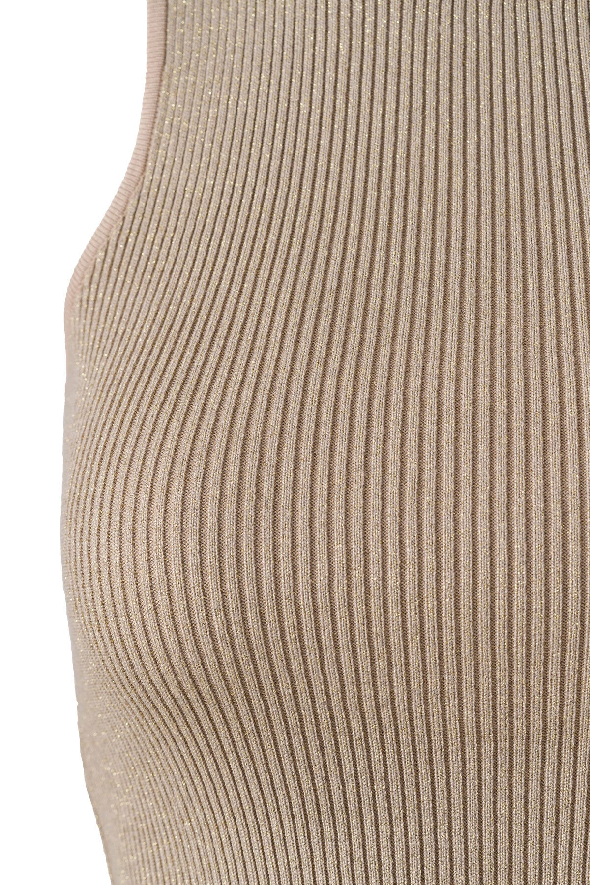 Halter Neck Beige Knit Crop Top
