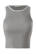 Halter Neck Gray Knit Crop Top