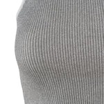 Halter Neck Gray Knit Crop Top