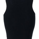 Black Halter Neck Knit Crop Top