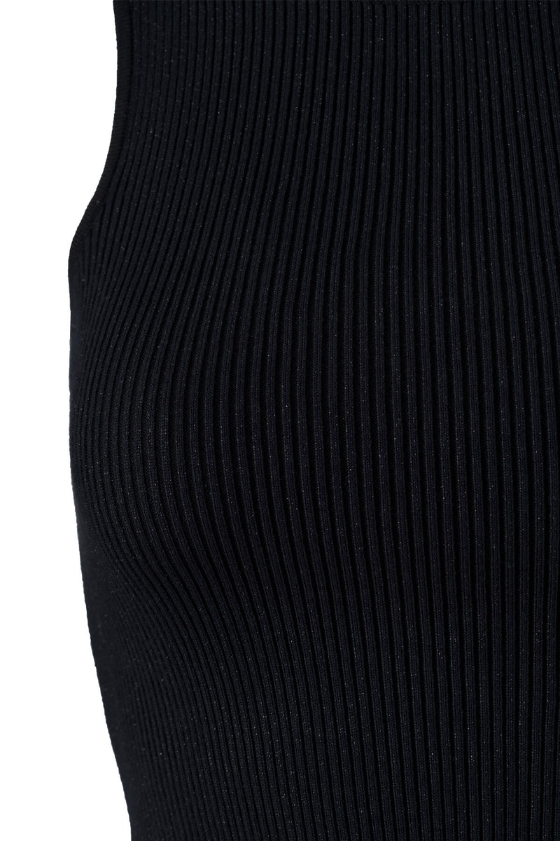 Black Halter Neck Knit Crop Top