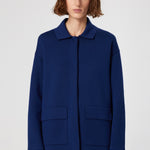 Indigo Shirt Collar Pocket Detail Women's Jacket