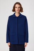 Indigo Shirt Collar Pocket Detail Women's Jacket