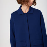 Indigo Shirt Collar Pocket Detail Women's Jacket