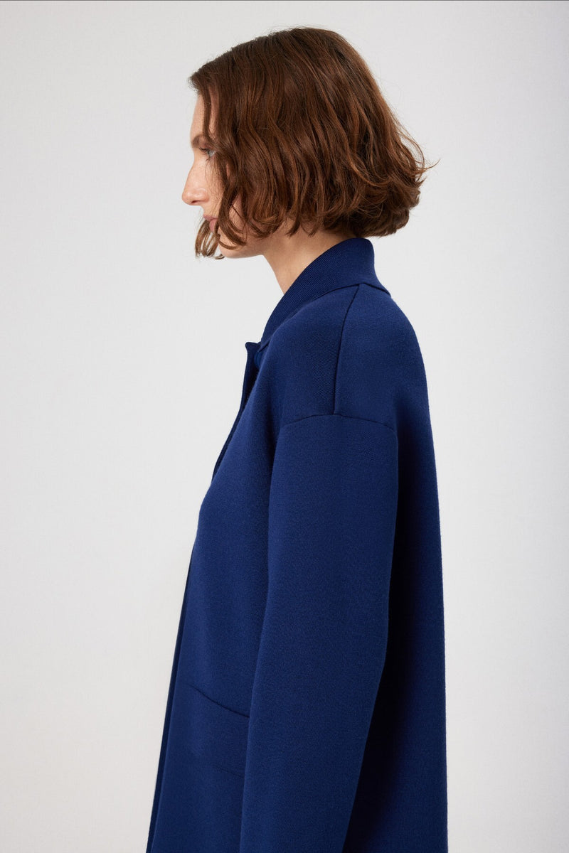 Indigo Shirt Collar Pocket Detail Women's Jacket