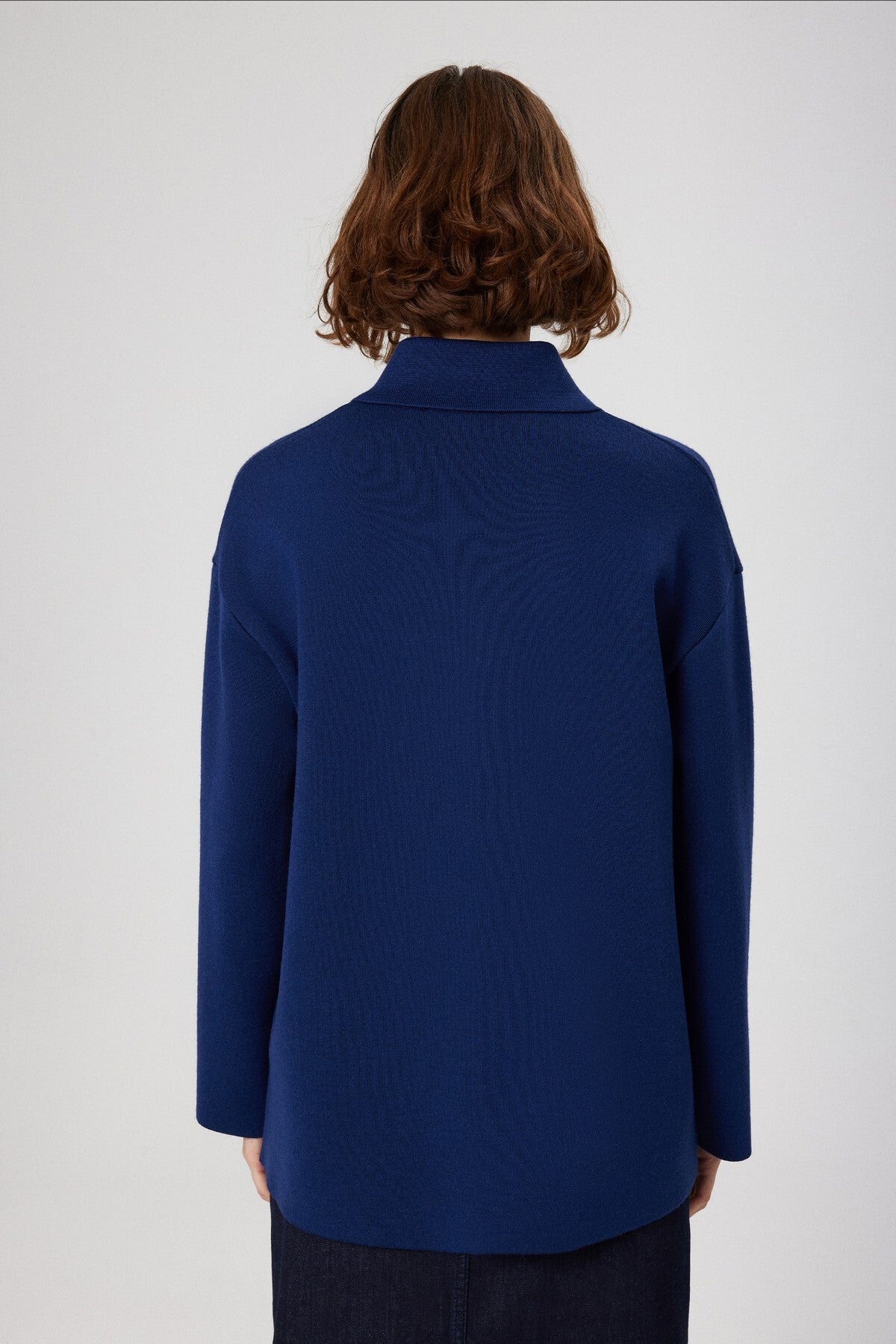 Indigo Shirt Collar Pocket Detail Women's Jacket