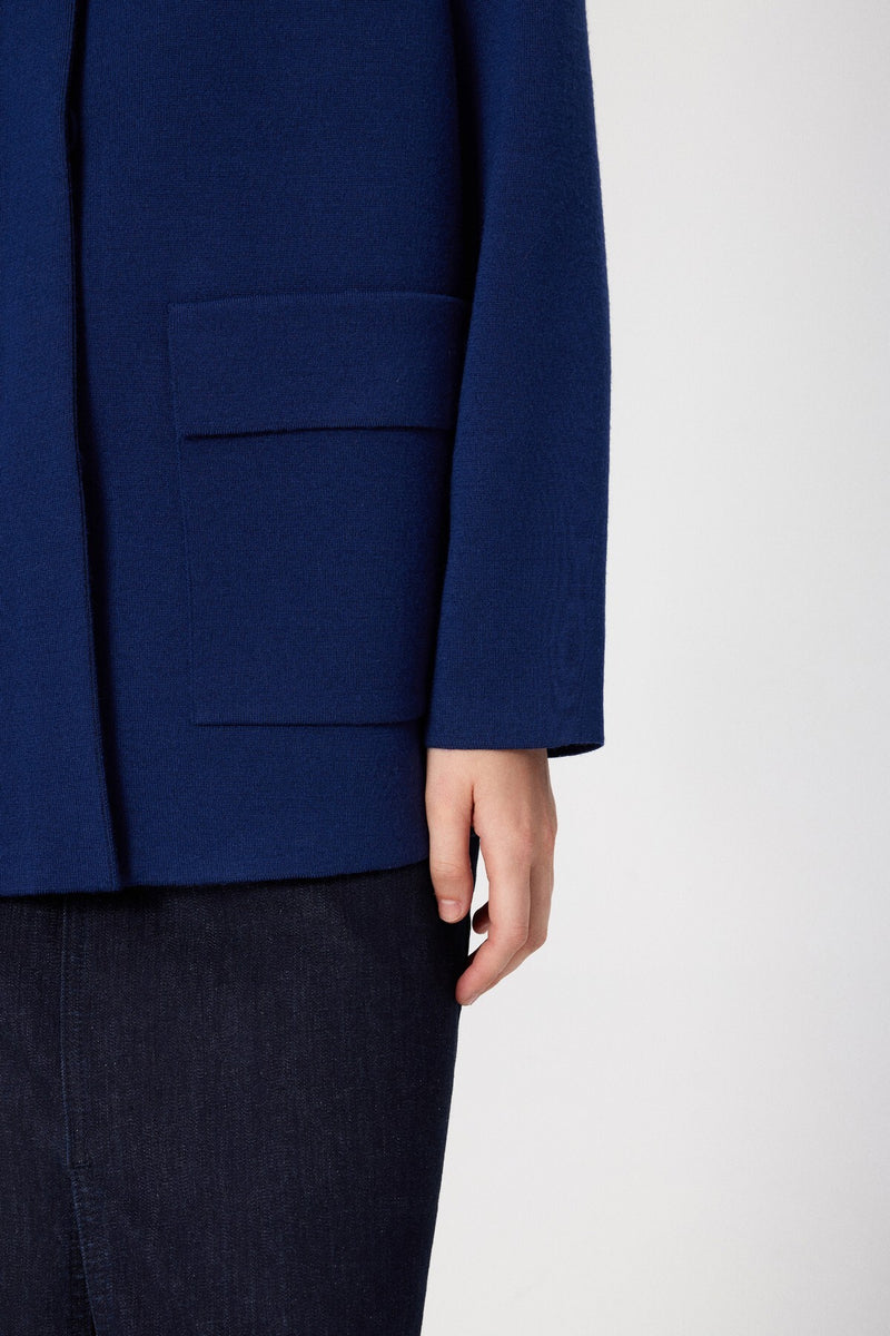 Indigo Shirt Collar Pocket Detail Women's Jacket