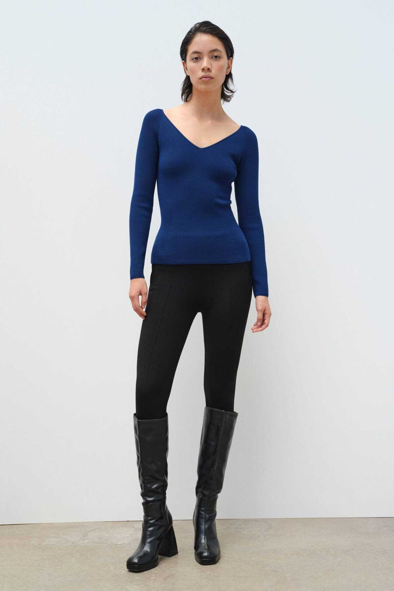 Indigo V-Neck Women's Sweater