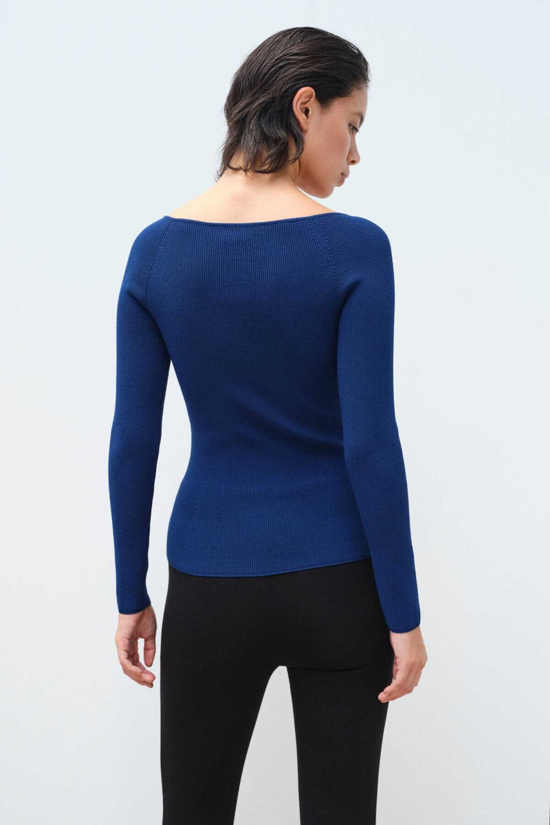 Indigo V-Neck Women's Sweater