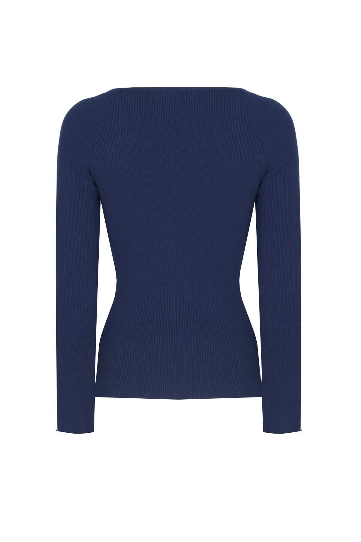 Indigo V-Neck Women's Sweater