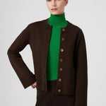 Brown Pocket Detailed Buttoned Women's Jacket