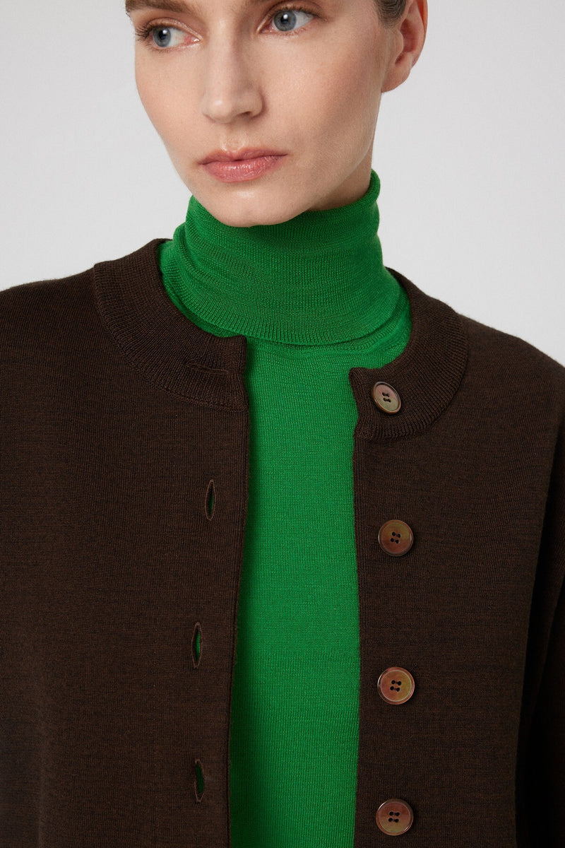 Brown Pocket Detailed Buttoned Women's Jacket