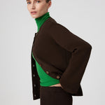 Brown Pocket Detailed Buttoned Women's Jacket