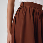 Brown Long Skirt with Pocket Details