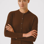 Brown Buttoned Women's Cardigan