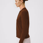 Brown Buttoned Women's Cardigan