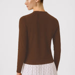 Brown Buttoned Women's Cardigan