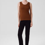 Brown Thick-Strapped Round Neck Women's Athletic Shirt