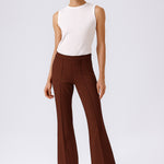Brown Ribbed Spanish Cuff Women's Pants