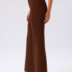 Brown Ribbed Spanish Cuff Women's Pants