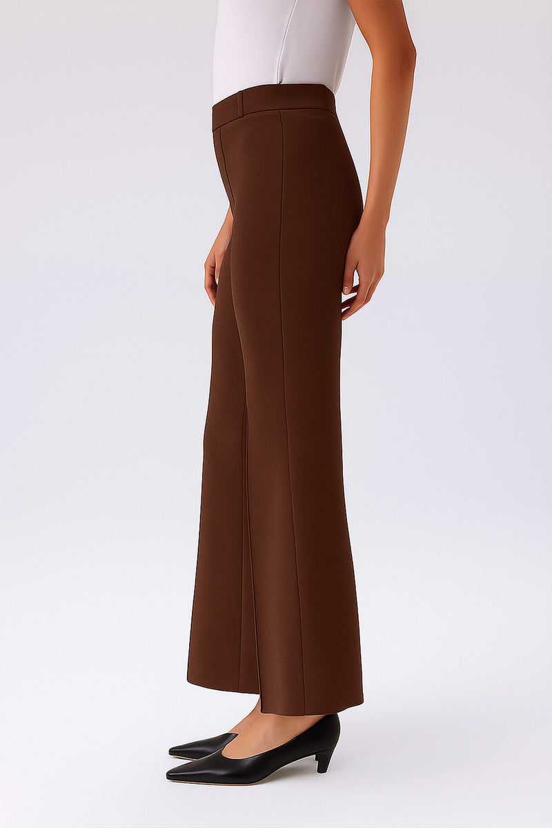 Brown Ribbed Spanish Cuff Women's Pants