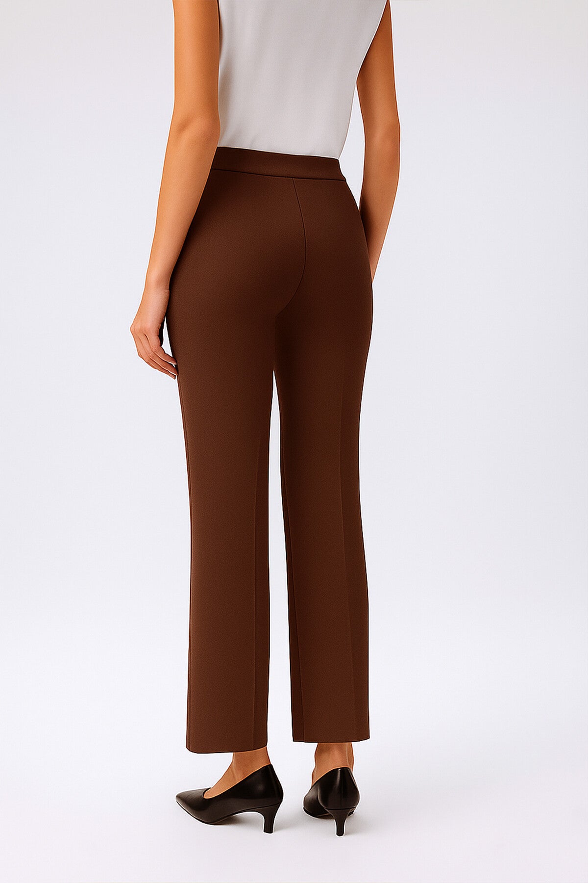 Brown Ribbed Spanish Cuff Women's Pants