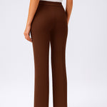 Brown Ribbed Spanish Cuff Women's Pants