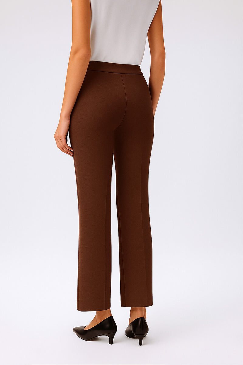 Brown Ribbed Spanish Cuff Women's Pants