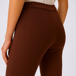 Brown Ribbed Spanish Cuff Women's Pants