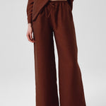 Brown Women's Slit-Hem Pants