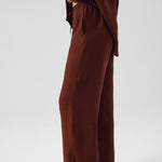 Brown Women's Slit-Hem Pants