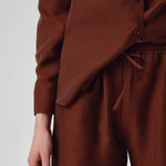 Brown Women's Slit-Hem Pants
