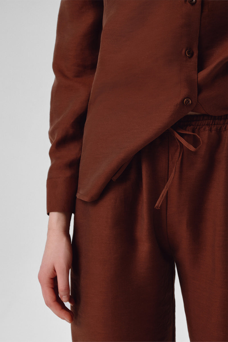 Brown Women's Slit-Hem Pants