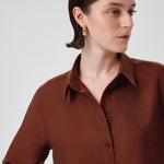 Brown Long-Sleeved Women's Shirt