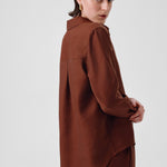 Brown Long-Sleeved Women's Shirt