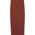 Brown Slit Detail Midi Skirt