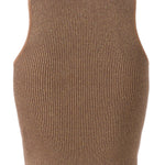 Halter Neck Camel Knit Crop Top