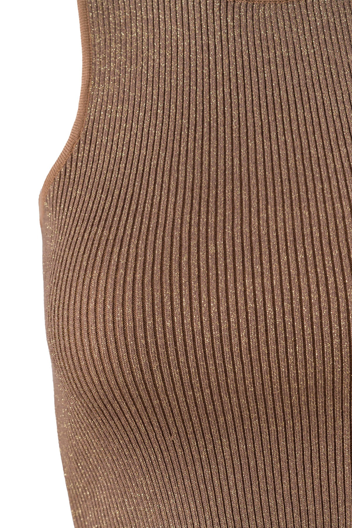 Halter Neck Camel Knit Crop Top